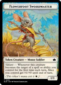 Flowerfoot Swordmaster Token, Bloomburrow