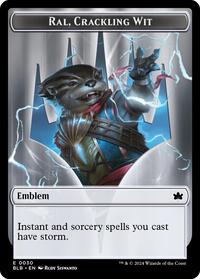 Emblem - Ral, Crackling Wit // Bushy Bodyguard Double-Sided Token, Bloomburrow