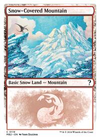 Snow-Covered Mountain (White Border), Mystery Booster 2
