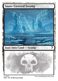 Snow-Covered Swamp (White Border), Mystery Booster 2