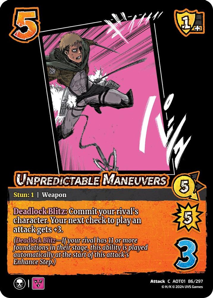 Unpredictable Maneuvers, Standard, front