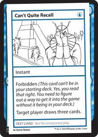 Can't Quite Recall, Mystery Booster 2 Playtest Cards