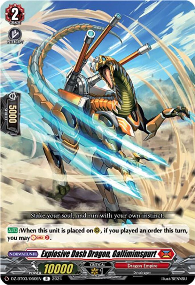Explosive Dash Dragon, Gallimimspurt, Standard, front