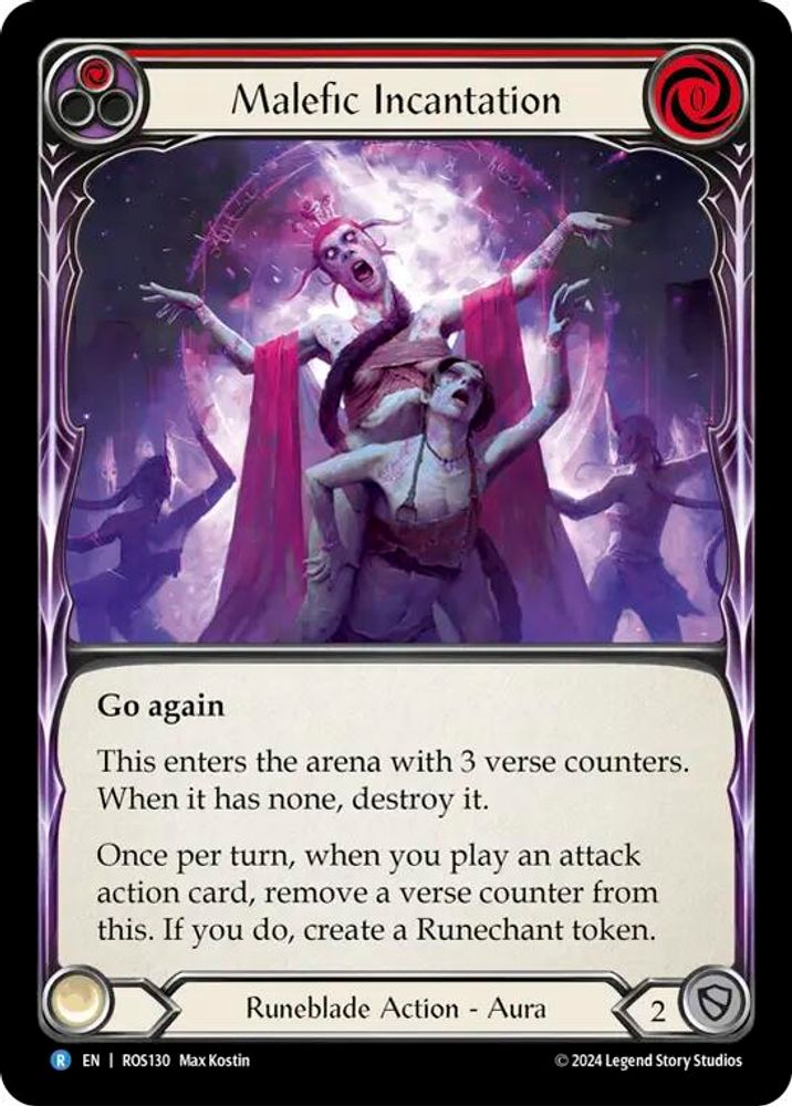 Malefic Incantation (Red), Standard, front