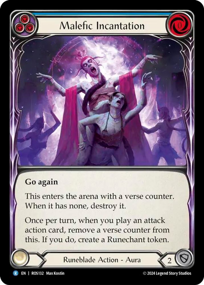 Malefic Incantation (Blue), Standard, front