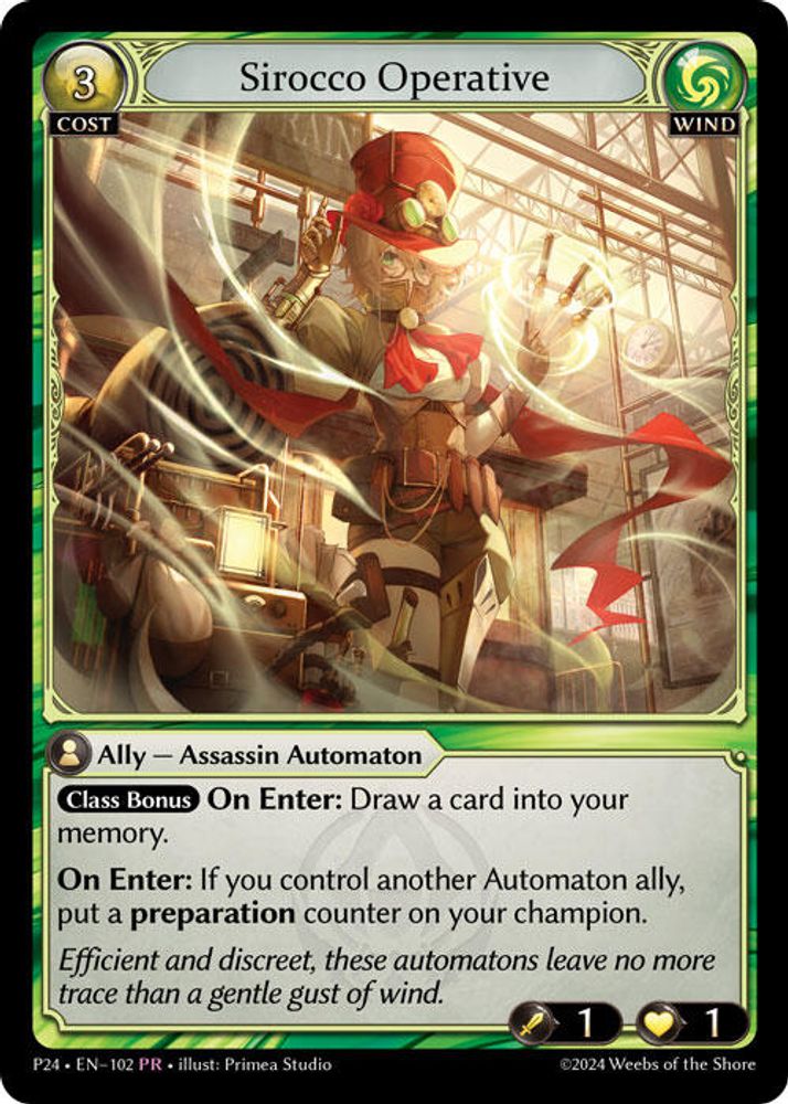 Sirocco Operative, Standard, front