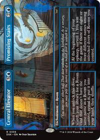 Central Elevator // Promising Stairs (Borderless), Duskmourn: House of Horror