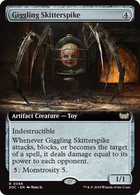 Giggling Skitterspike (Extended Art), Commander: Duskmourn: House of Horror