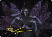 Demonic Counsel Art Card (7/54) (Gold-Stamped Signature), Art Series: Duskmourn: House of Horror