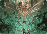 Valgavoth's Onslaught Art Card, Art Series: Duskmourn: House of Horror