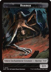 Horror // Glimmer Double-Sided Token, Duskmourn: House of Horror
