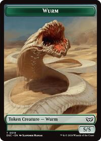 Wurm (0018) // Fractal Double-Sided Token, Commander: Duskmourn: House of Horror