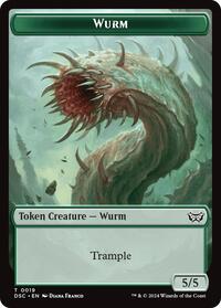 Wurm (0019) // Manifest Double-Sided Token, Commander: Duskmourn: House of Horror