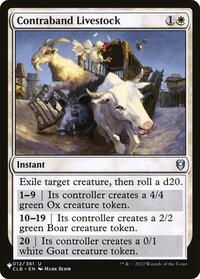 Contraband Livestock, The List Reprints