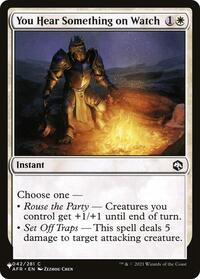You Hear Something on Watch, The List Reprints