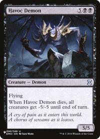 Havoc Demon, The List Reprints