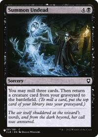 Summon Undead, The List Reprints