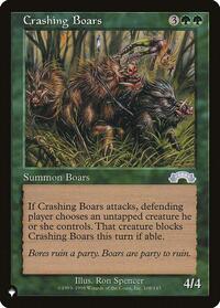 Crashing Boars, The List Reprints