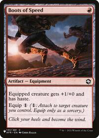 Boots of Speed, The List Reprints