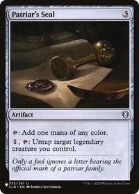 Patriar's Seal, The List Reprints