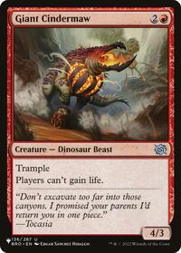 Giant Cindermaw, The List Reprints