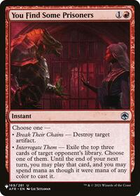 You Find Some Prisoners, The List Reprints