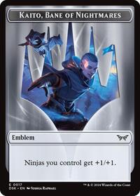 Emblem - Kaito, Bane of Nightmares // Manifest Double-Sided Token, Duskmourn: House of Horror