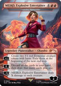 MEIKO, Explosive Entertainer - Chandra, Flamecaller (Rainbow Foil), Secret Lair Drop Series