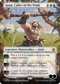 Ajani, Caller of the Pride (Borderless) (Mana Foil), Foundations
