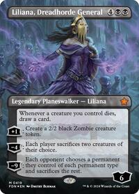 Liliana, Dreadhorde General (Borderless) (Mana Foil), Foundations