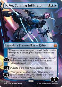Kaito, Cunning Infiltrator (Borderless) (Mana Foil), Foundations