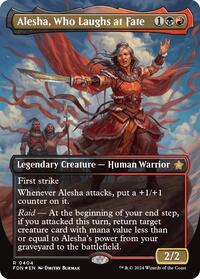 Alesha, Who Laughs at Fate (Borderless) (Mana Foil), Foundations