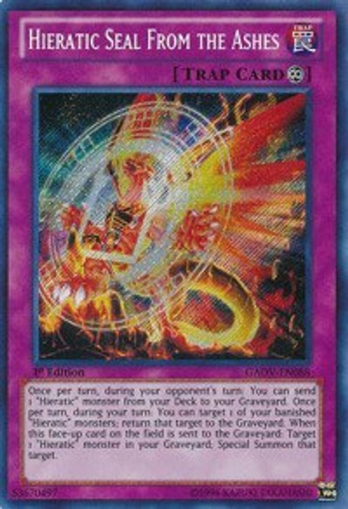 Hieratic Seal From the Ashes, 1st-edition, front