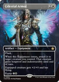 Celestial Armor (Borderless) (Mana Foil), Foundations