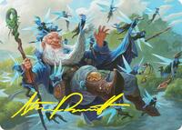 Mischievous Mystic Art Card (7/54) (Gold-Stamped Signature), Art Series: Foundations