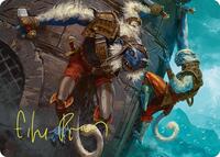 Goblin Boarders Art Card (11/54) (Gold-Stamped Signature), Art Series: Foundations