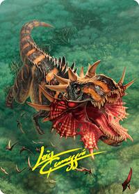 Gigantosaurus Art Card (53/54) (Gold-Stamped Signature), Art Series: Foundations