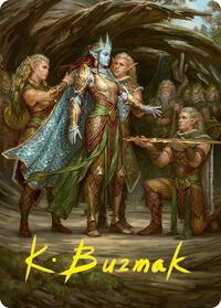Lathril, Blade of the Elves Art Card (48/54) (Gold-Stamped Signature), Art Series: Foundations