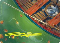 Fishing Pole Art Card (18/54) (Gold-Stamped Signature), Art Series: Foundations