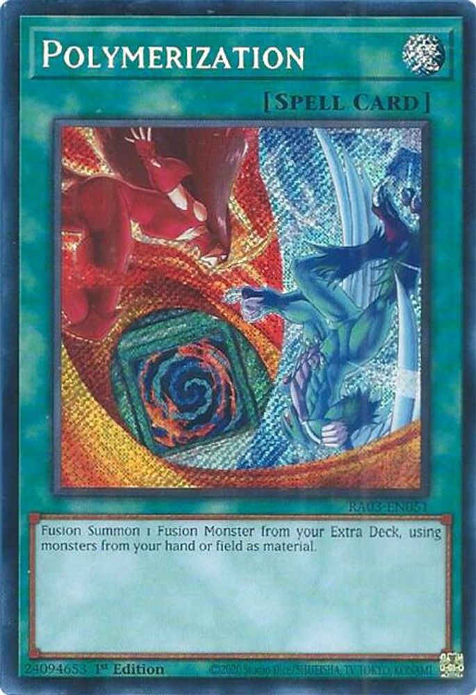 Polymerization (B) (HERO Art) (Secret Rare), 1st-edition, front