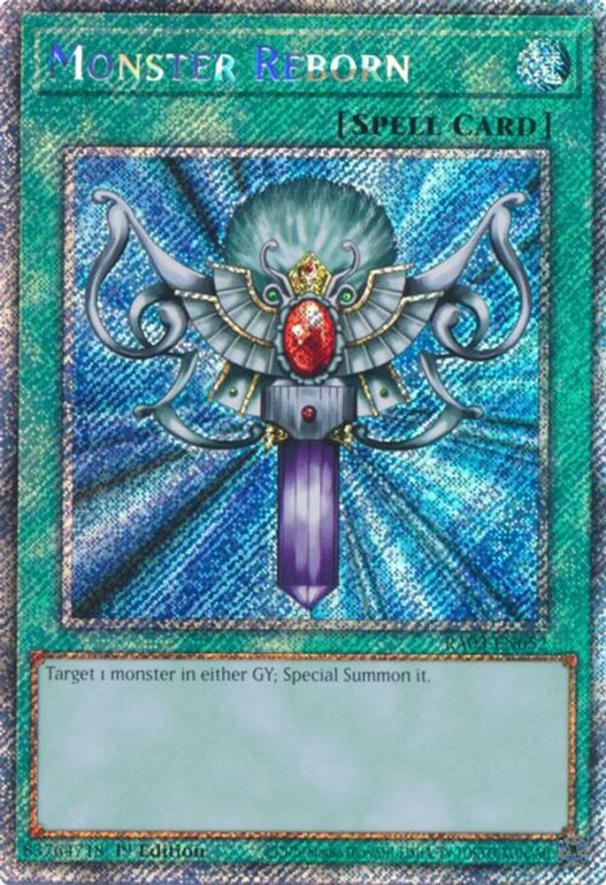 Monster Reborn (Platinum Secret Rare), 1st-edition, front