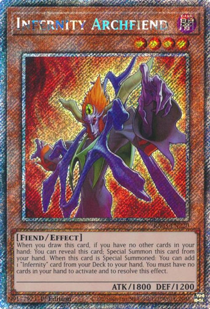 Infernity Archfiend (Platinum Secret Rare), 1st-edition, front