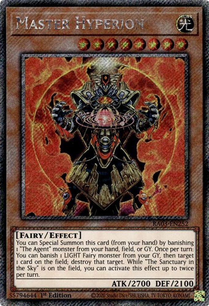 Master Hyperion (Platinum Secret Rare), 1st-edition, front