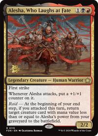 Alesha, Who Laughs at Fate, Prerelease Cards