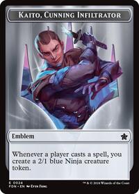 Emblem - Kaito, Cunning Infiltrator // Ninja Doubled-Sided Token, Foundations