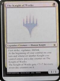 The Knight of Weeks, Un-Known Event Playtest Cards