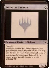 Fear of the Unknown, Un-Known Event Playtest Cards
