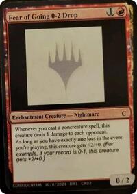 Fear of Going 0-2 Drop, Un-Known Event Playtest Cards