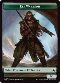 Elf Warrior // Rat (0030) Double-Sided Token, Foundations