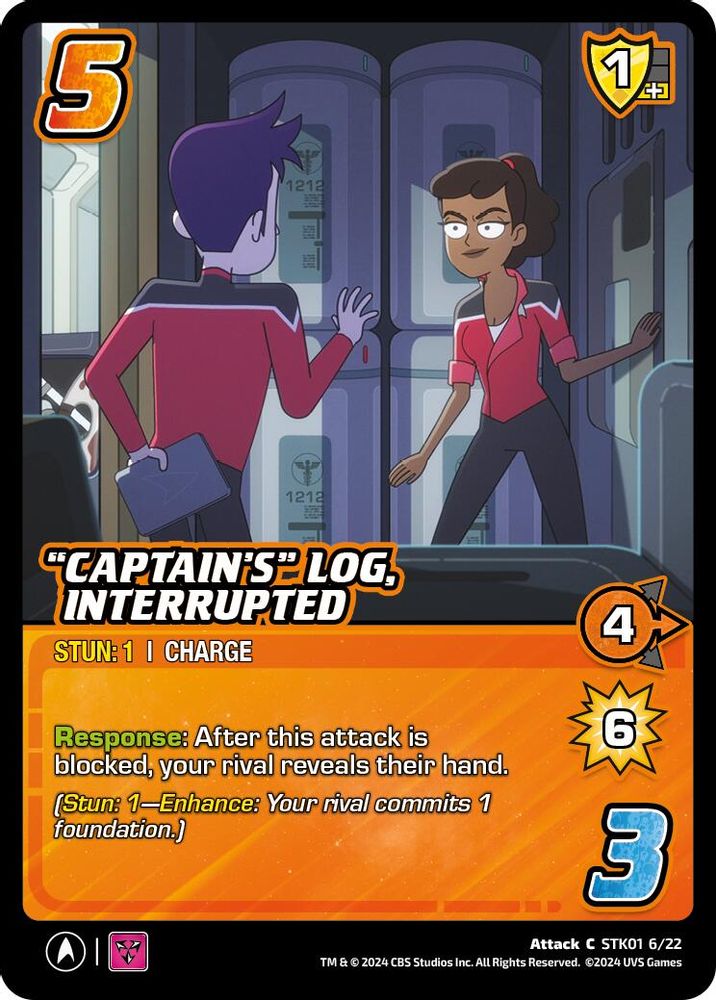 "Captain's" Log, Interrupted, Standard, front